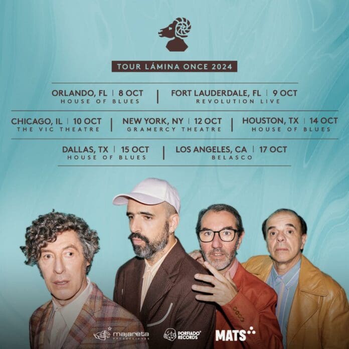 EL CUARTETO DE NOS UNA DE LAS BANDAS DE ROCK ALTERNATIVO MÁS RESPETADAS Y EXITOSAS DE TODA LATINOAMÉRICA, LLEVARÁ SU GIRA “LÁMINA ONCE” A LOS EE.UU.ESTE OTOÑO EL CUARTETO DE NOS LLEVARÁ SU GIRA “LÁMINA ONCE” A LOS EE.UU. ESTE OTOÑO USA TOUR