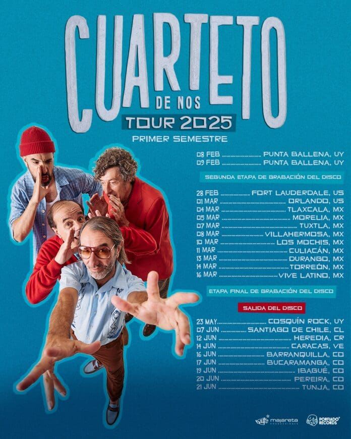 La Icónica banda CUARTETO DE NOS Anuncia las Primeras Fechas de su Gira 2025