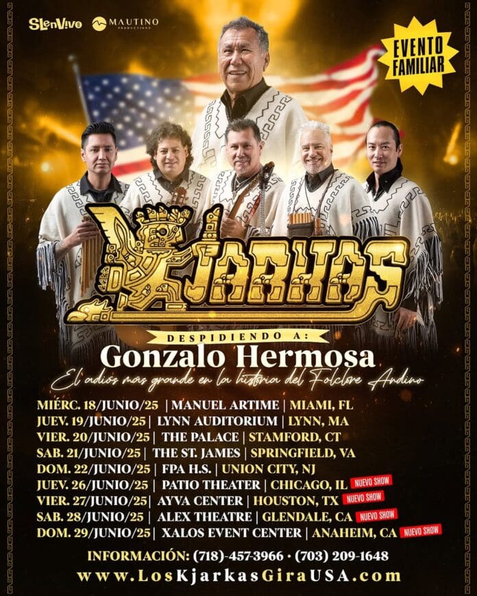 EL EMBLEMÁTICO GRUPO FOLCLÓRICO BOLIVIANO LOS KJARKAS REVELA LAS FECHAS DE LA GIRA «DESPIDIENDO A GONZALO HERMOSA»U.S. TOUR DATES