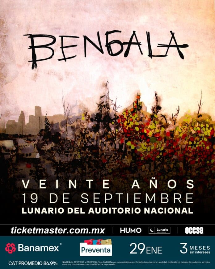 BENGALA CELEBRA 20 AÑOS DE SU DISCO HOMONIMO CON UN SHOW ESPECIAL EN EL LUNARIO DEL AUDITORIO NACIONAL