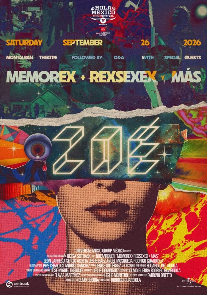 EL 18.º FESTIVAL ANUAL DE CINE HOLA MEXICO ANUNCIA EL ESTRENO EN LOS ANGELES DE LA PELICULA DE LOS CONCIERTOS DE ZOE, MEMOREX + REXSEXEX Y MÁS.